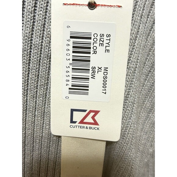 Cutter & Buck Mens XL Gray Long Sleeve Warm Heavy Sweater NWT - Picture 7 of 12
